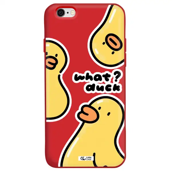 a group of yellow ducks Apple iPhone 6 Silicone Imperial Red Case