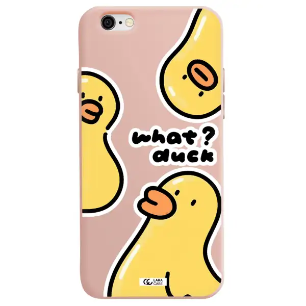 a group of yellow ducks Apple iPhone 6 Silicone pastel pink Case