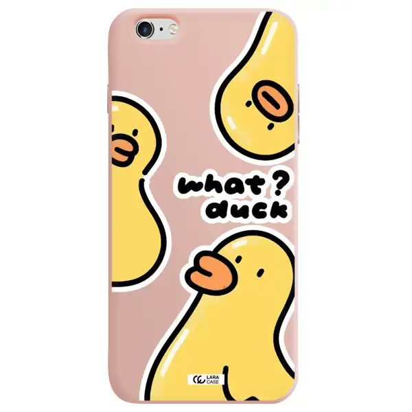 a group of yellow ducks Apple iPhone 6S Silicone pastel pink Case