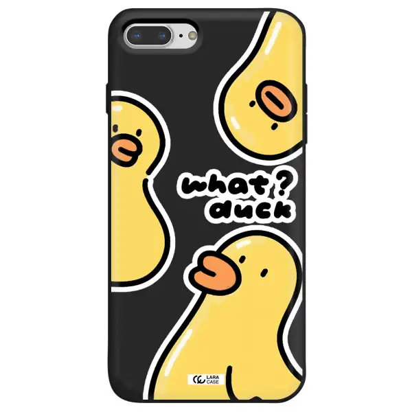 a group of yellow ducks Apple iPhone 8 plus Silicone black Case