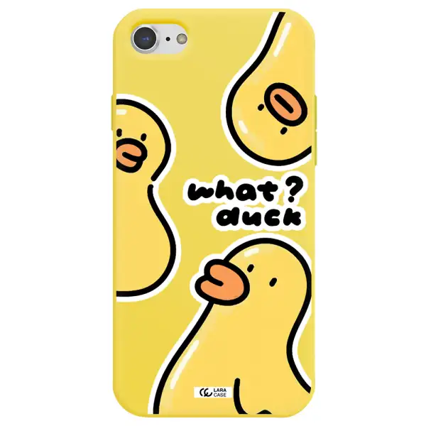 a group of yellow ducks Apple iPhone 8 Silicone canary yellow Case