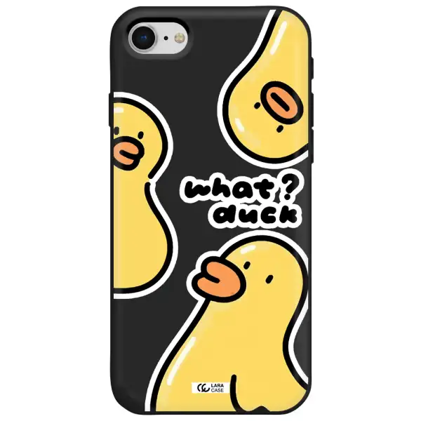 a group of yellow ducks Apple iPhone se 2020 Silicone black Case