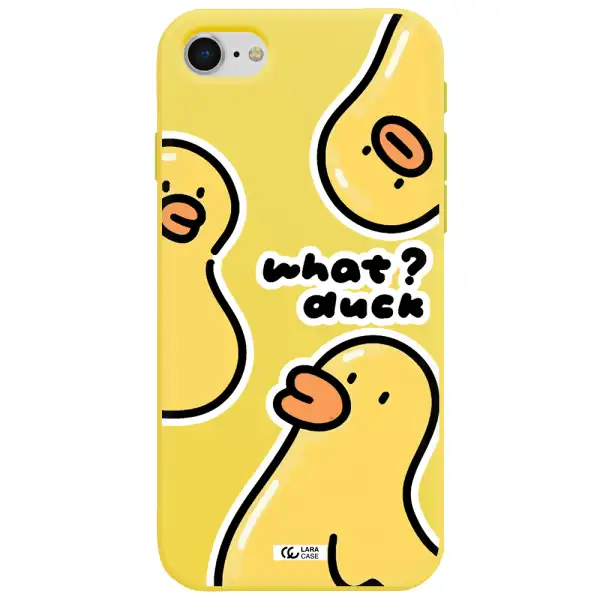a group of yellow ducks Apple iPhone se 2020 Silicone canary yellow Case