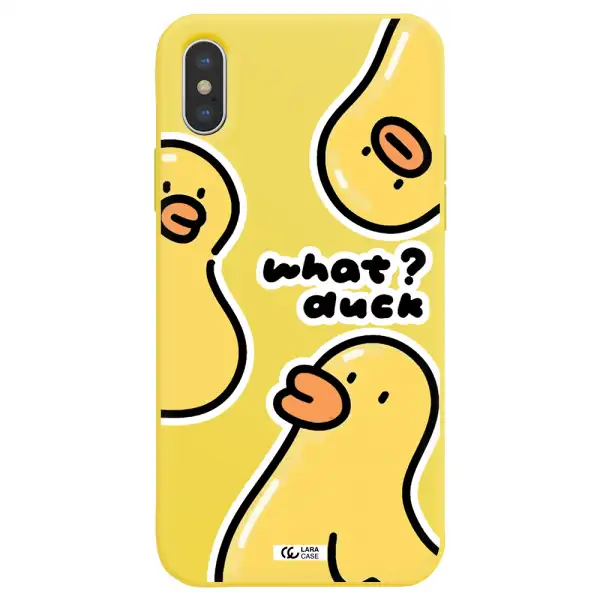 a group of yellow ducks Apple iPhone X Silicone canary yellow Case