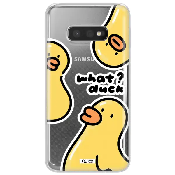 a group of yellow ducks Samsung S10e Clear TPU Case