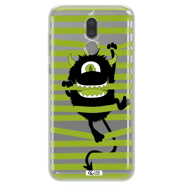 a black monster with horns and green stripes Huawei Mate 10 Lite Clear TPU Case