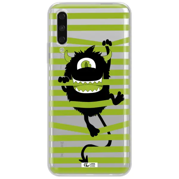A Black Monster With Horns And Green Stripes Huawei Y9S Clear Tpu Case