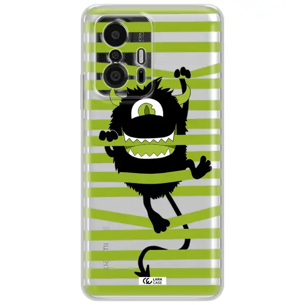 A Black Monster With Horns And Green Stripes Xiaomi 11T Pro Clear Tpu Case
