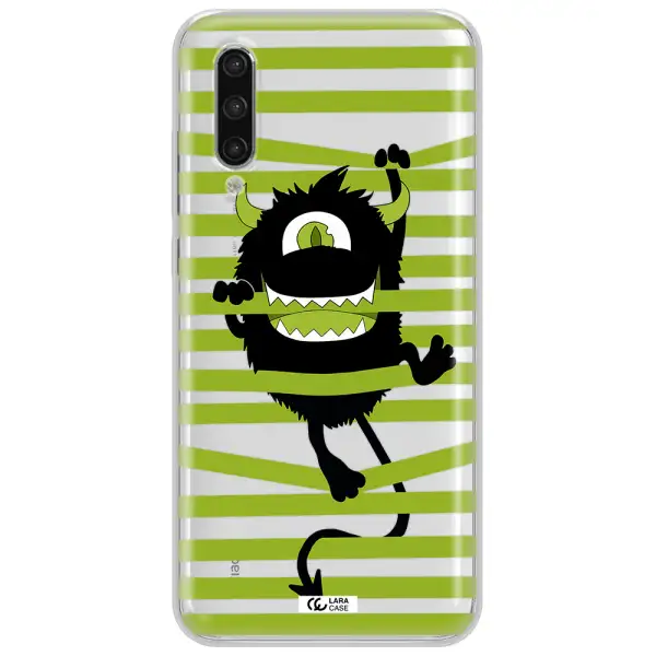 A Black Monster With Horns And Green Stripes Xiaomi Mi 9 Lite Clear Tpu Case