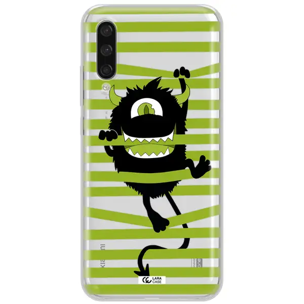 A Black Monster With Horns And Green Stripes Xiaomi Mi A3 Clear Tpu Case