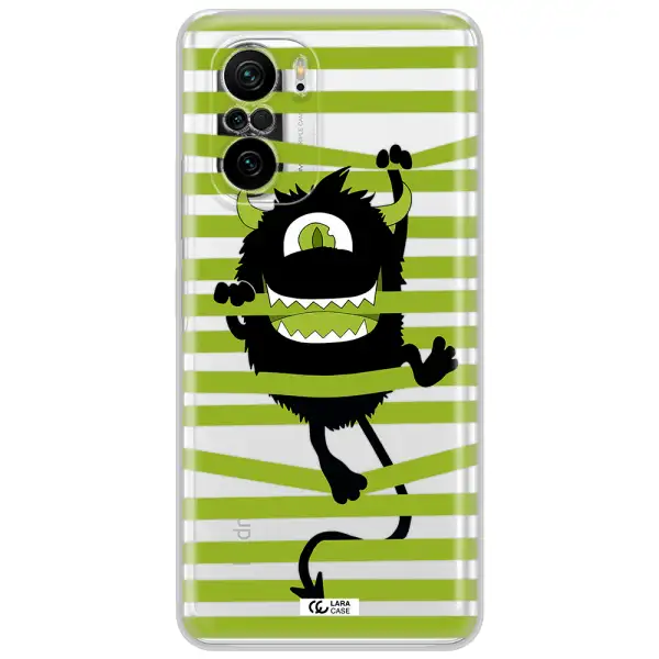 A Black Monster With Horns And Green Stripes Xiaomi Poco F3 Clear Tpu Case