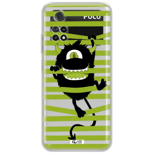 A Black Monster With Horns And Green Stripes Xiaomi Poco M4 Pro 4G Clear Tpu Case