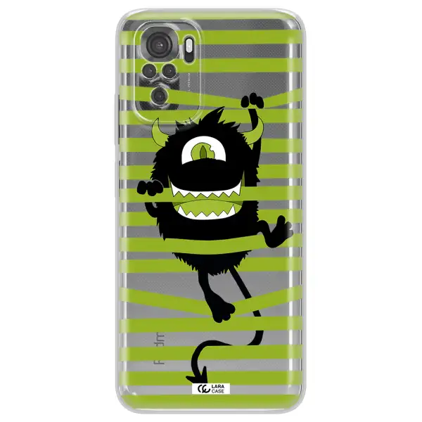 A Black Monster With Horns And Green Stripes Xiaomi Redmi Note 10S Clear Tpu Case