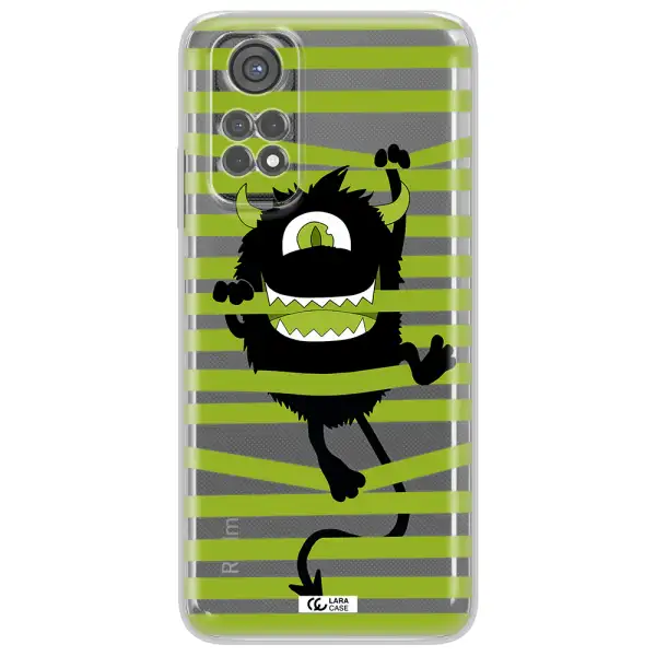 A Black Monster With Horns And Green Stripes Xiaomi Redmi Note 11S Clear Tpu Case