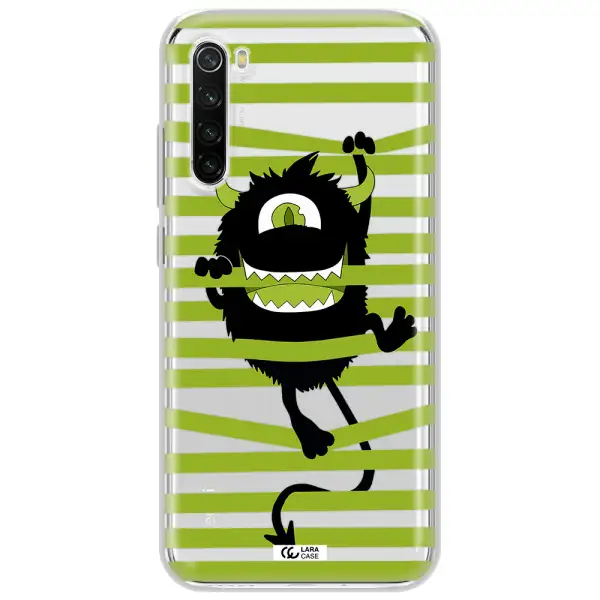 A Black Monster With Horns And Green Stripes Xiaomi Redmi Note 8T Clear Tpu Case