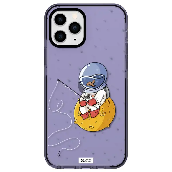 a cartoon of an astronaut sitting on a moon Apple iPhone 11 pro impact Lilac Case