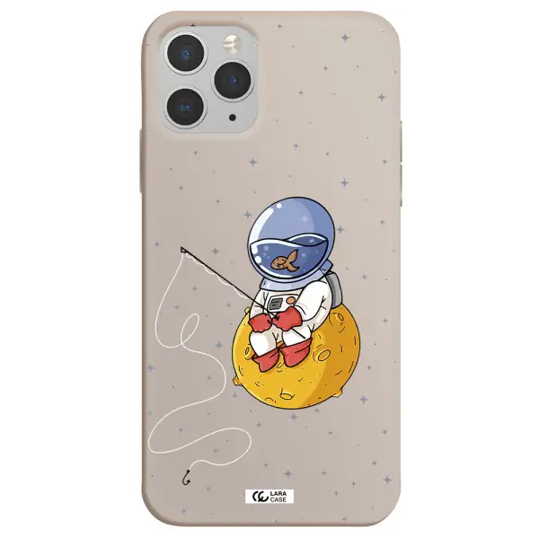 a cartoon of an astronaut sitting on a moon Apple iPhone 11 pro max Silicone Stone Case