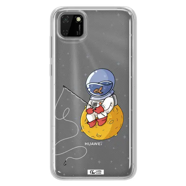 a cartoon of an astronaut sitting on a moon Huawei Honor 9S Clear TPU Case