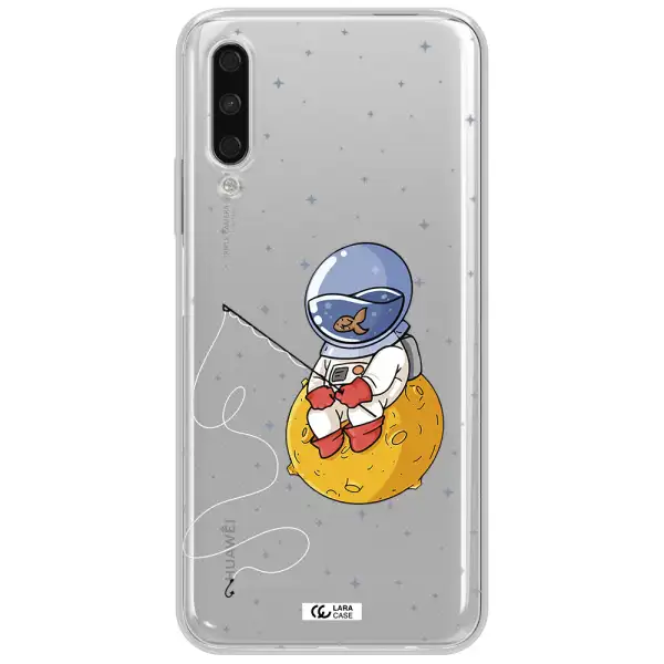 A Cartoon Of An Astronaut Sitting On A Moon Huawei Y9S Clear Tpu Case