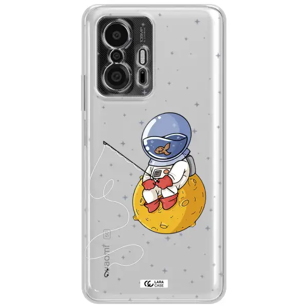 A Cartoon Of An Astronaut Sitting On A Moon Xiaomi 11T Pro Clear Tpu Case