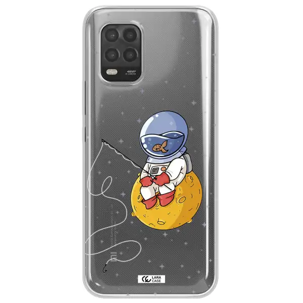 a cartoon of an astronaut sitting on a moon Xiaomi Mi 10 Lite Clear TPU Case