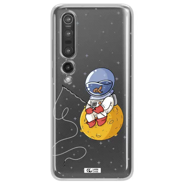 a cartoon of an astronaut sitting on a moon Xiaomi Mi 10 Pro Clear TPU Case