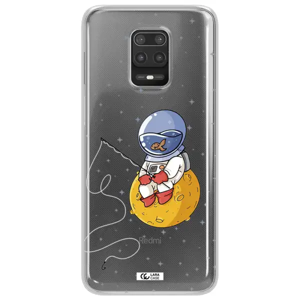 a cartoon of an astronaut sitting on a moon Xiaomi Note 9S Clear TPU Case