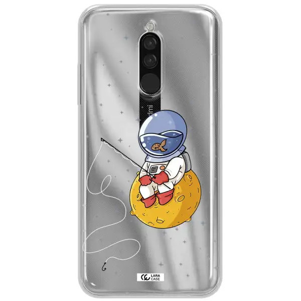 A Cartoon Of An Astronaut Sitting On A Moon Xiaomi Redmi 8 Clear Tpu Case