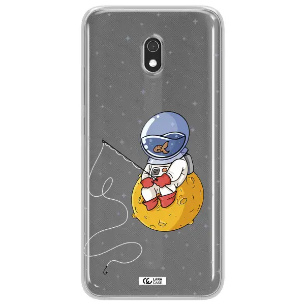 a cartoon of an astronaut sitting on a moon Xiaomi Redmi 8A Clear TPU Case