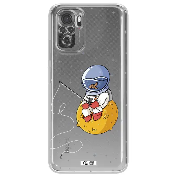 A Cartoon Of An Astronaut Sitting On A Moon Xiaomi Redmi Note 10S Clear Tpu Case