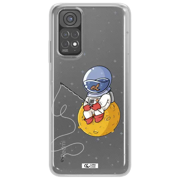 a cartoon of an astronaut sitting on a moon Xiaomi Redmi Note 11 Clear TPU Case