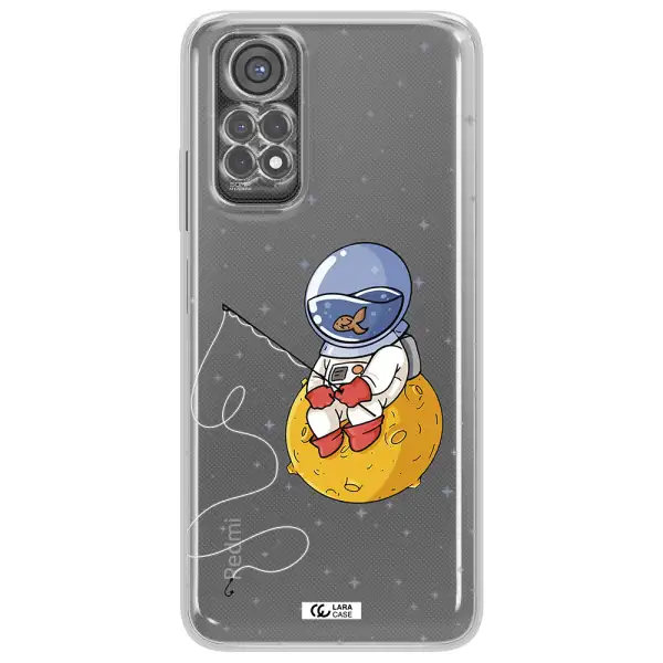 A Cartoon Of An Astronaut Sitting On A Moon Xiaomi Redmi Note 11S Clear Tpu Case
