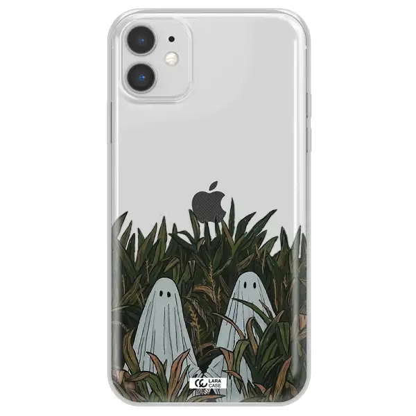 a group of ghosts in a field of grass Apple iPhone 11 Clear TPU Case