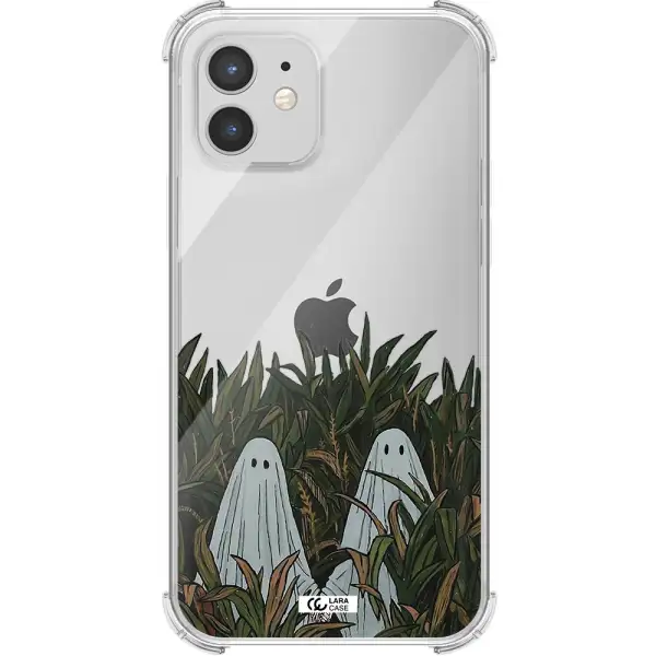a group of ghosts in a field of grass Apple iPhone 12 Clear PC Case