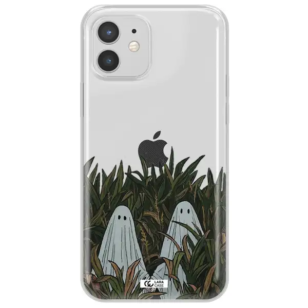a group of ghosts in a field of grass Apple iPhone 12 Clear TPU Case