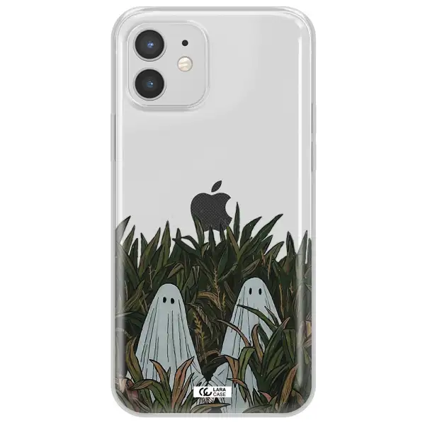 a group of ghosts in a field of grass Apple iPhone 12 mini Clear TPU Case