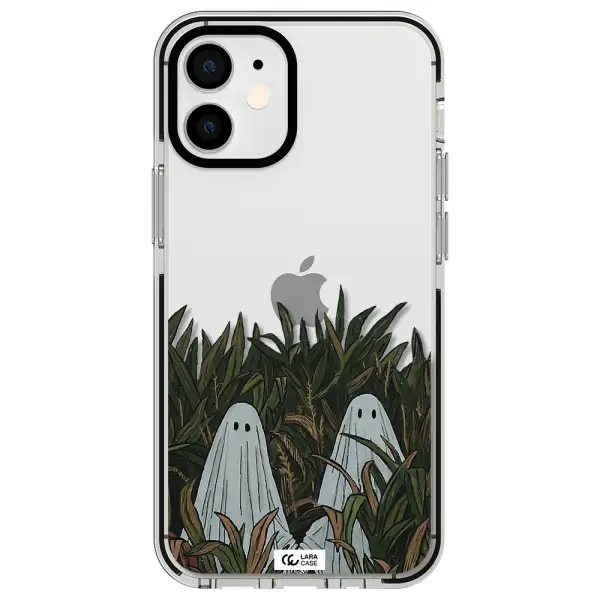 a group of ghosts in a field of grass Apple iPhone 12 mini impact black border Case