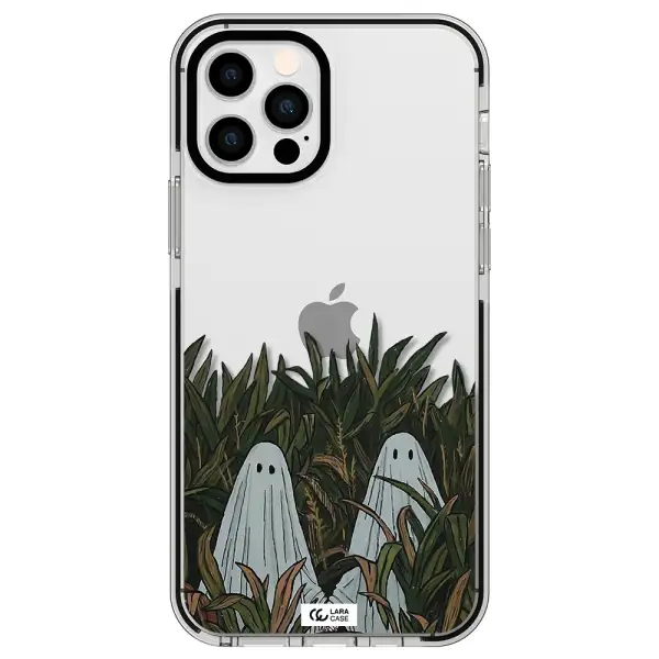 a group of ghosts in a field of grass Apple iPhone 12 pro impact black border Case
