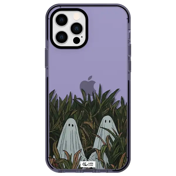 a group of ghosts in a field of grass Apple iPhone 12 pro impact Lilac Case