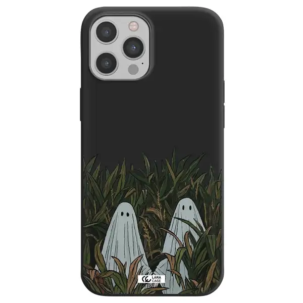 a group of ghosts in a field of grass Apple iPhone 12 pro max Silicone black Case