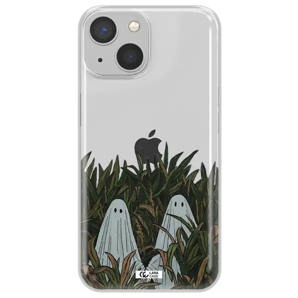 a group of ghosts in a field of grass Apple iPhone 13 Clear TPU Case