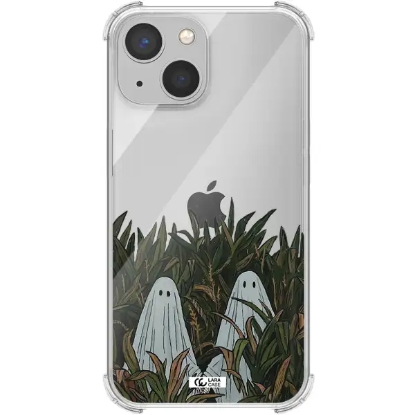 a group of ghosts in a field of grass Apple iPhone 13 mini Clear PC Case
