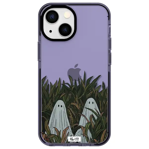 a group of ghosts in a field of grass Apple iPhone 13 mini impact Lilac Case
