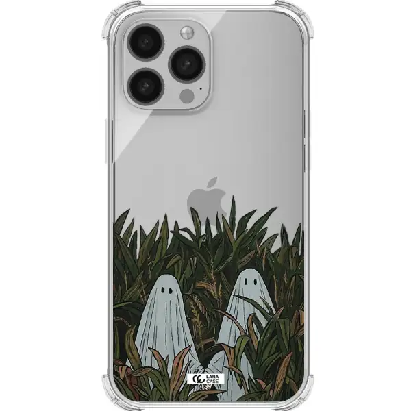 a group of ghosts in a field of grass Apple iPhone 13 Pro Clear PC Case