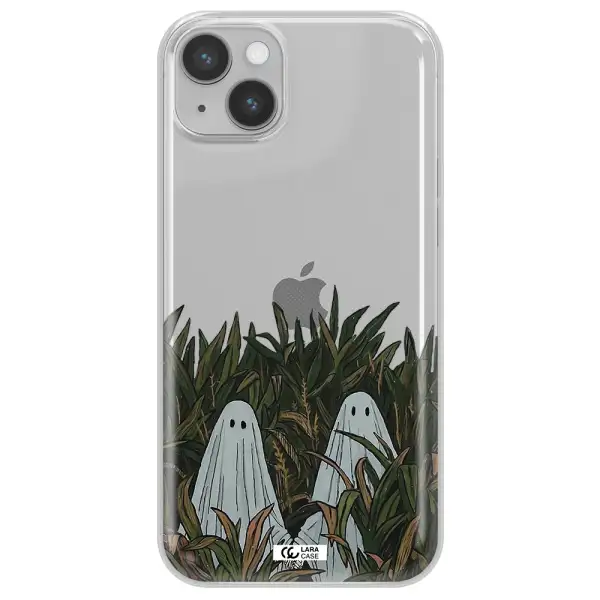 a group of ghosts in a field of grass Apple iPhone 14 plus Clear TPU Case
