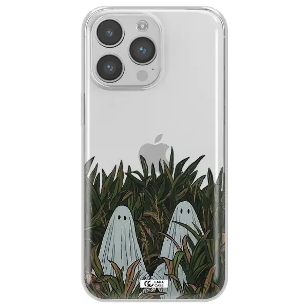 a group of ghosts in a field of grass Apple iPhone 14 pro Clear TPU Case
