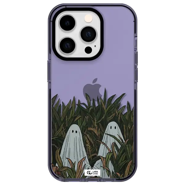 a group of ghosts in a field of grass Apple iPhone 14 pro impact Lilac Case