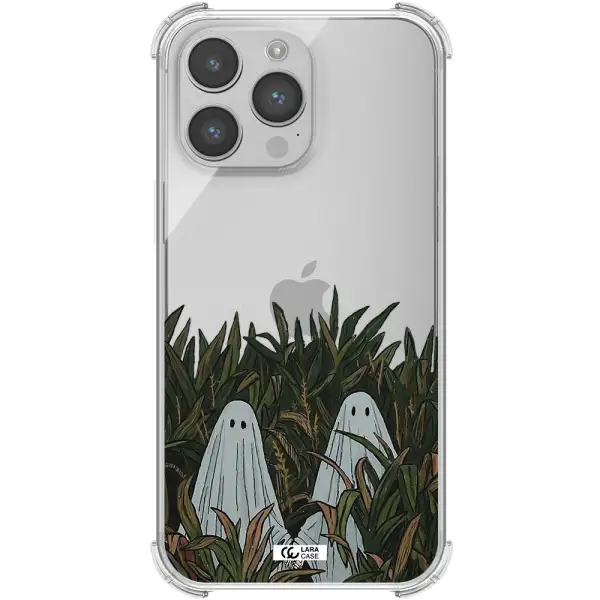 a group of ghosts in a field of grass Apple iPhone 14 pro max Clear PC Case