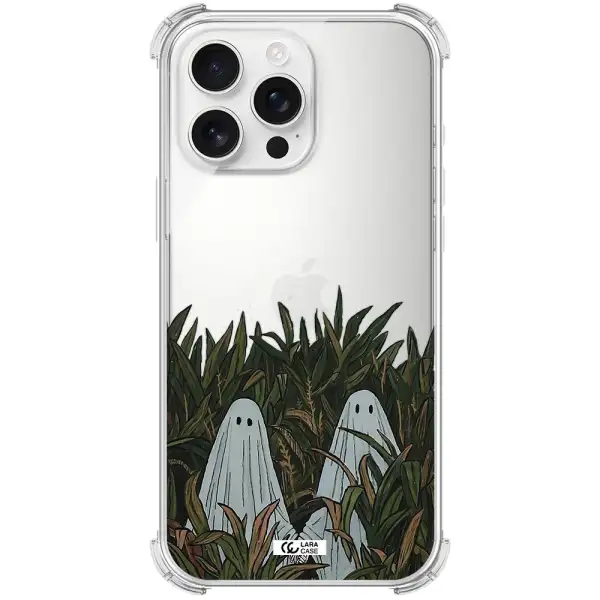 A Group Of Ghosts In A Field Of Grass Apple Iphone 16 Pro Max Clear Pc Case