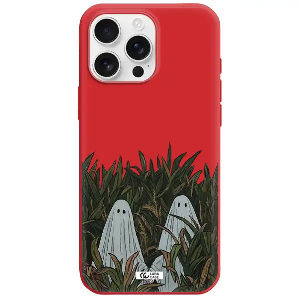 A Group Of Ghosts In A Field Of Grass Apple Iphone 16 Pro Max Silicone Stone Case